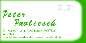 peter pavlicsek business card